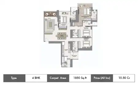 4 BHK-1850 SqFt
